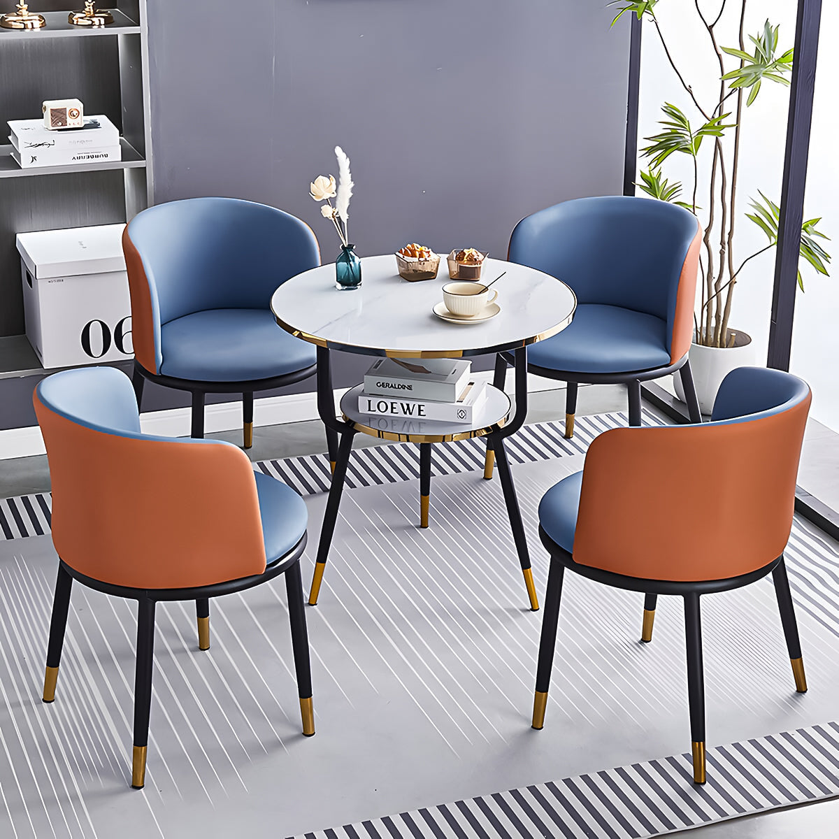 人間工学 高反発ウレタン 柔らか 棚付き 丸型天板 メラミン化粧板 スチールフレーム マルチカラー 応接セット モダン スタイリッシュ カスタマイズ可能 JDZH-C006