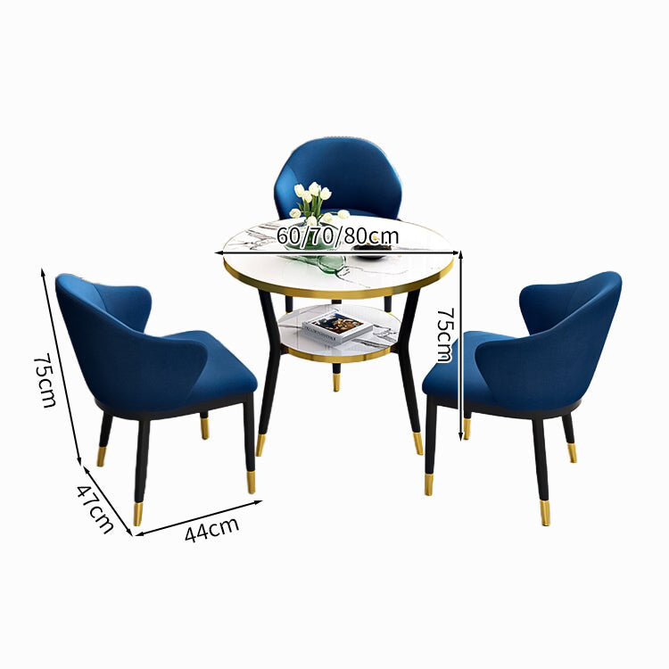 高反発ウレタン フィット感 丸型天板 ぶつかり防止 メラミン化粧板 棚付き 炭素鋼脚 応接セット テーブル チェア 高級感 上質 モダン カスタマイズ可能 JDZH-C007