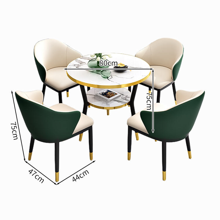 高反発ウレタン フィット感 丸型天板 ぶつかり防止 メラミン化粧板 棚付き 炭素鋼脚 応接セット テーブル チェア 高級感 上質 モダン カスタマイズ可能 JDZH-C007