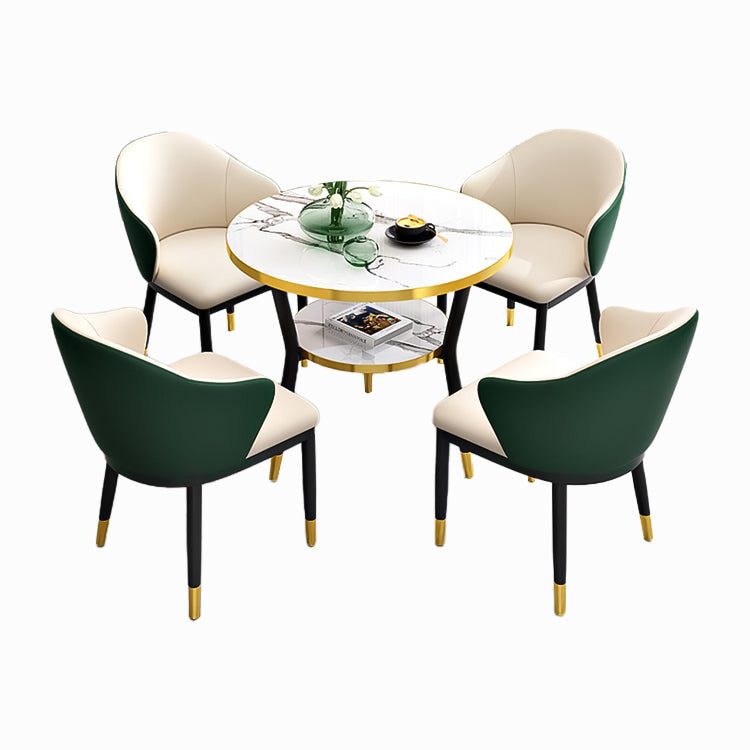 高反発ウレタン フィット感 丸型天板 ぶつかり防止 メラミン化粧板 棚付き 炭素鋼脚 応接セット テーブル チェア 高級感 上質 モダン カスタマイズ可能 JDZH-C007