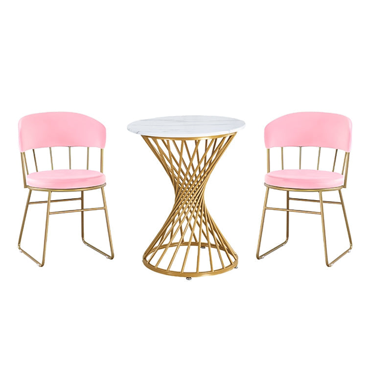 フランネル 高反発ウレタン 柔らか アイアンフレーム 安定性 丸型天板 マーブル柄 テーブル チェア 応接セット おしゃれ 上質 エレガント カスタマイズ可能 JDZH-C013