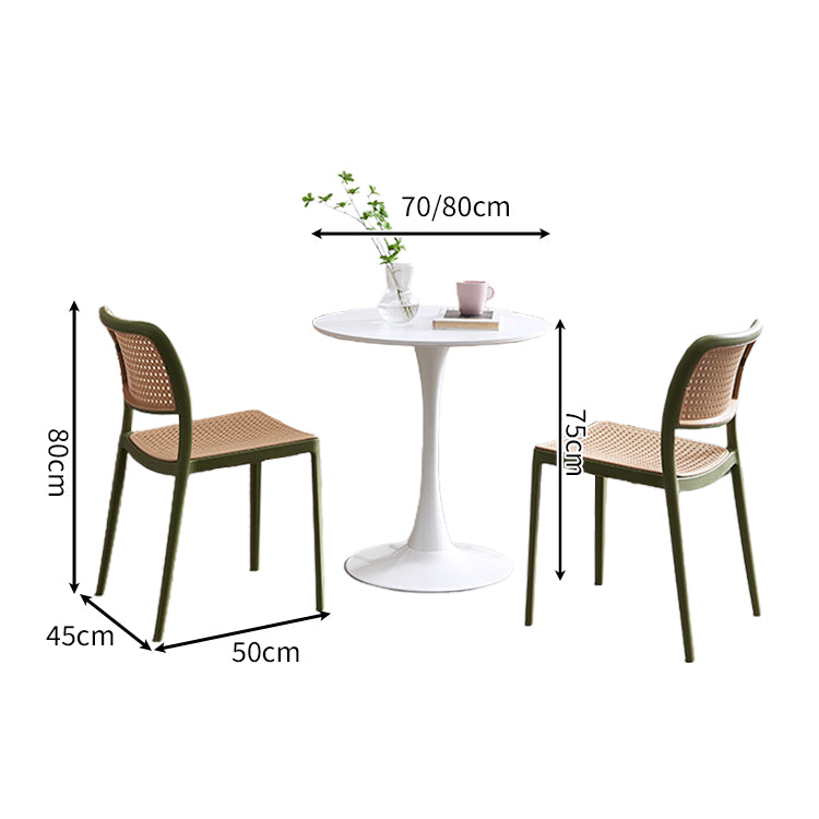 ラタン編み スタッキング R仕上げ ポリプロピレン 頑丈 丸型 金属ベース 応接セット テーブル チェア シンプル 洗練 カジュアル ホワイト カスタマイズ可能 JDZH-C018