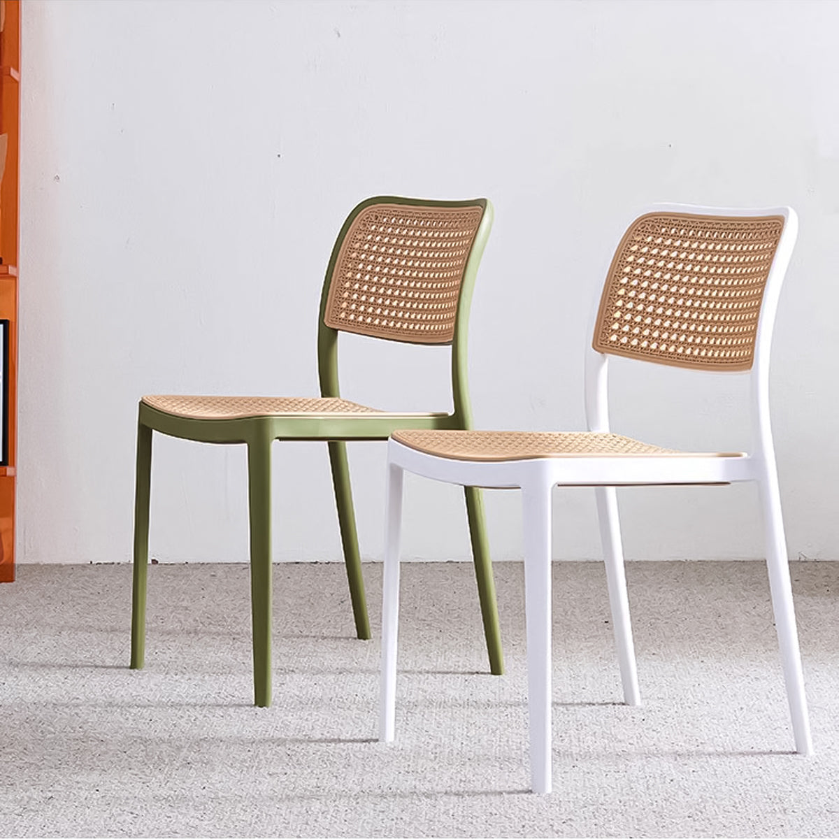 ラタン編み スタッキング R仕上げ ポリプロピレン 頑丈 丸型 金属ベース 応接セット テーブル チェア シンプル 洗練 カジュアル ホワイト カスタマイズ可能 JDZH-C018