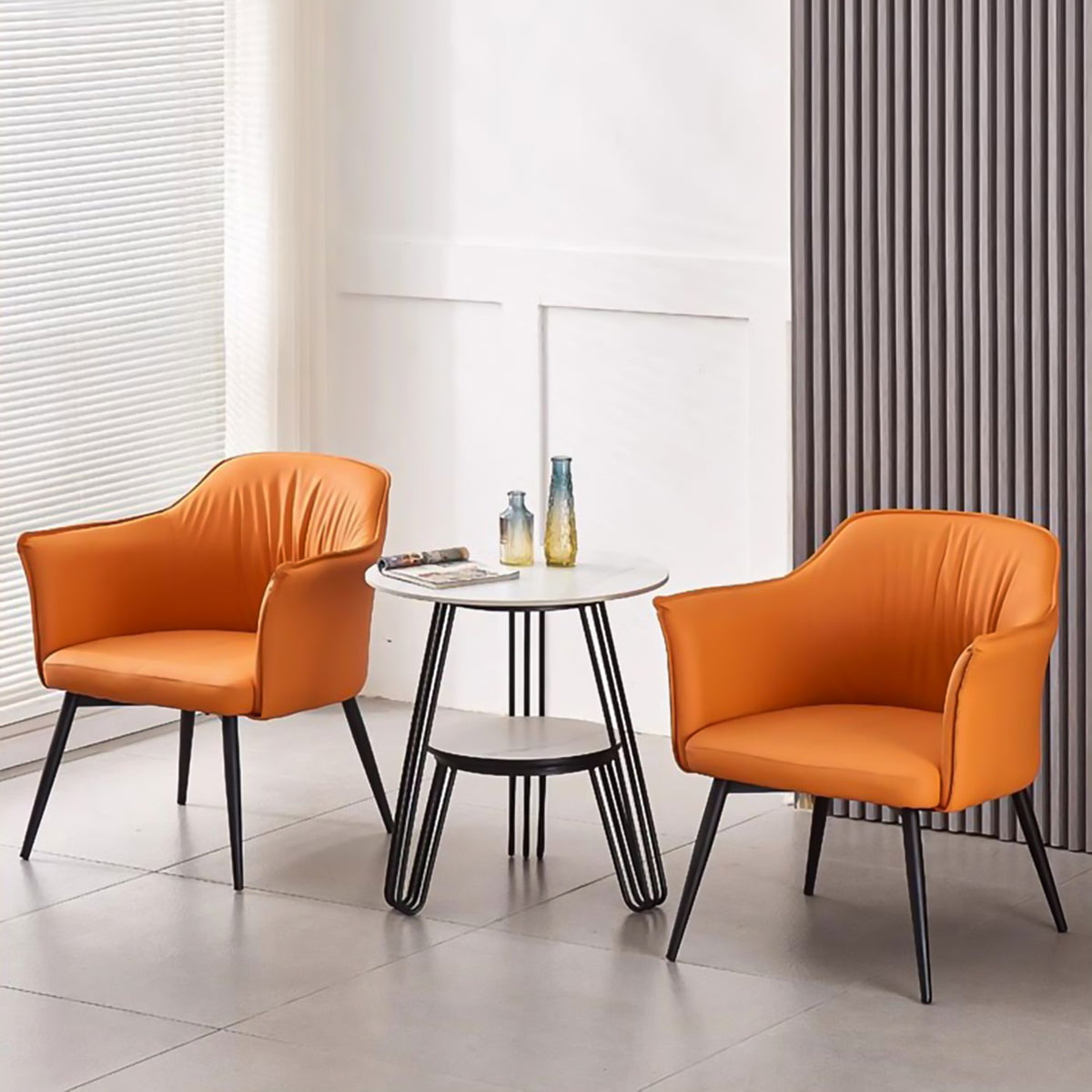 レザー なめらか 耐水性 高反発ウレタン 弾力性 柔らか 金属脚 安定性 チェア 応接用 ダイニング シンプル モダン 快適 JDZH-C022