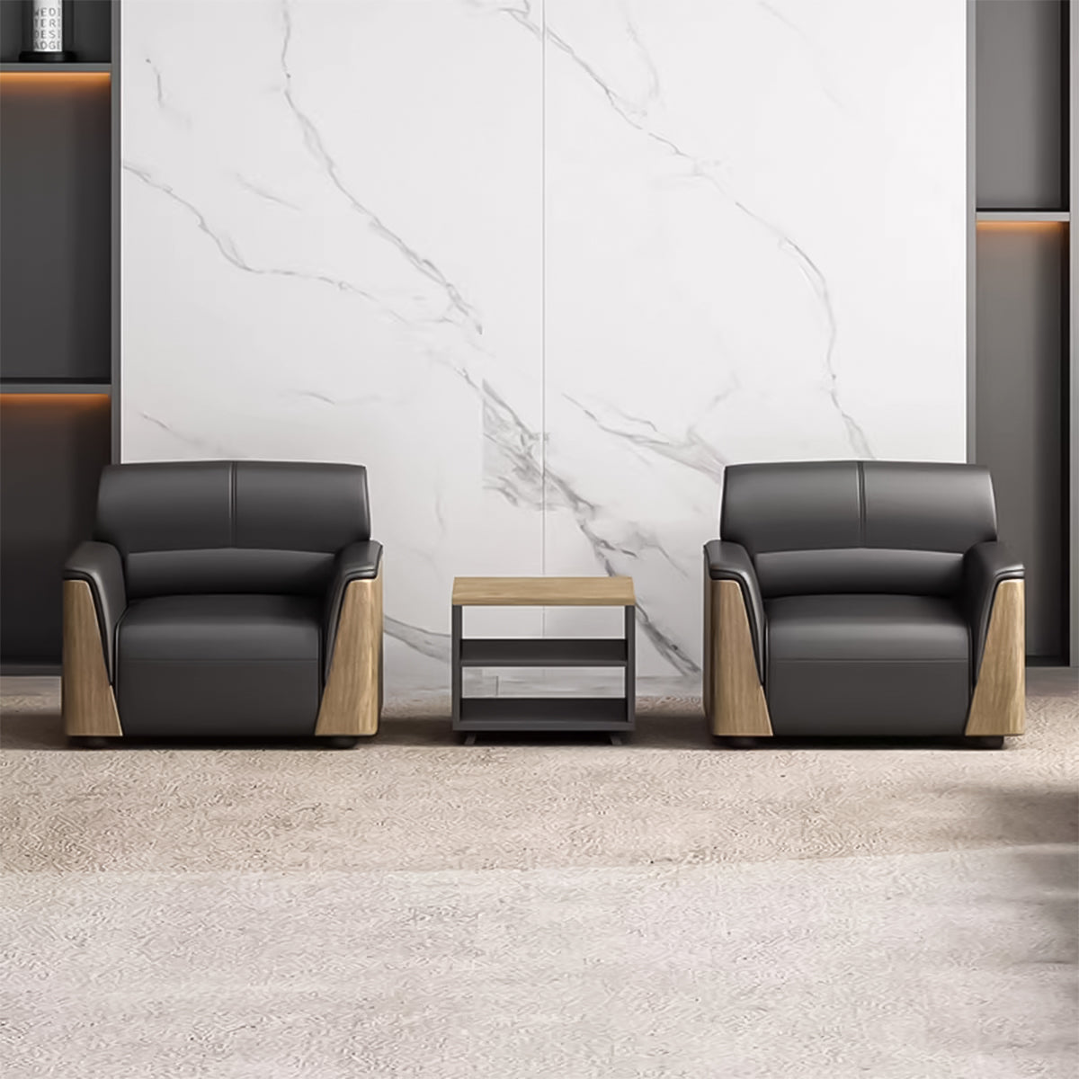 高反発ウレタン 弾力性 柔らか 天然木フレーム 安定性 バイカラーデザイン 木目調 ソファ 応接ソファ 落ち着き 快適 心地よい カスタマイズ可能 JDZH-C028