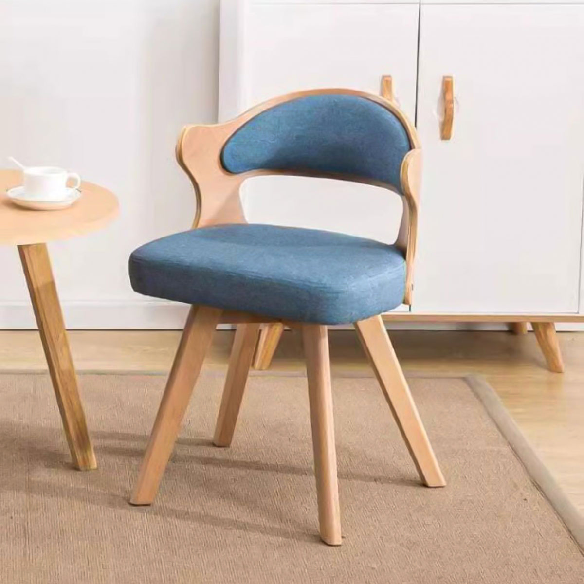 コットンリネン生地 天然木脚 八の字構造 U字型 フィット感 高反発ウレタン 弾力性 柔らか チェア 椅子 シンプル ナチュラル 穏やか JDZH-C036