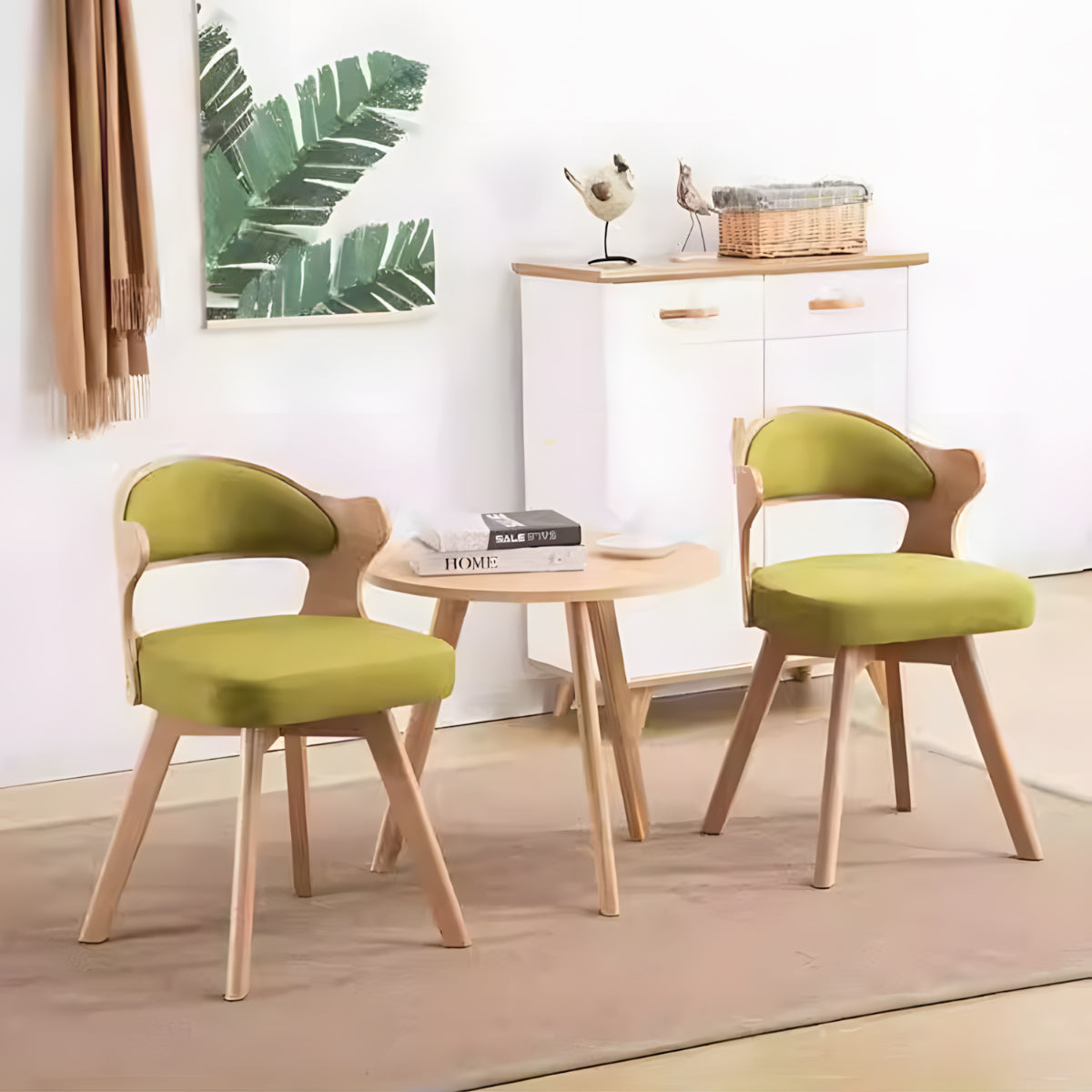 コットンリネン生地 天然木脚 八の字構造 U字型 フィット感 高反発ウレタン 弾力性 柔らか チェア 椅子 シンプル ナチュラル 穏やか JDZH-C036