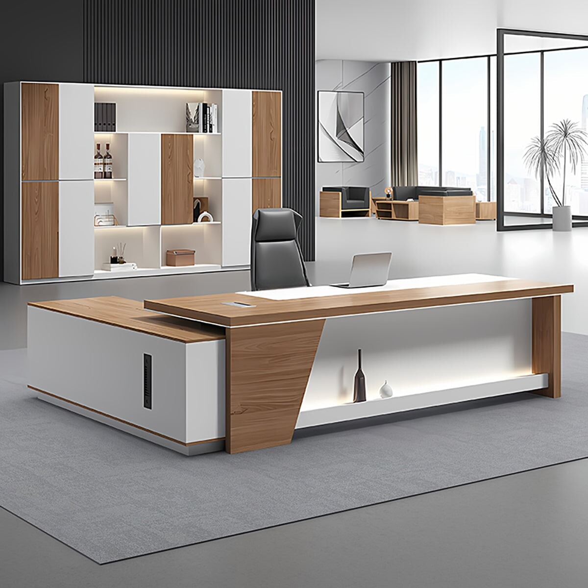 メラミン化粧板 エコ 通気孔 キャビネット 大容量 ダイヤル錠 デスク 役員デスク エグゼクティブ 厚み 丈夫 耐久性 木目調 上品 カスタマイズ可能 LBZ-C016 chickagu