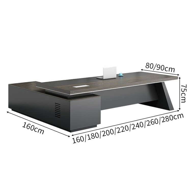 配線ボックス 通気口 分厚い天板 頑丈 耐久性 幕板 安定性 キャビネット 役員デスク エグゼクティブ 執務室 落ち着き 高級感 カスタマイズ可能 LBZ-C060