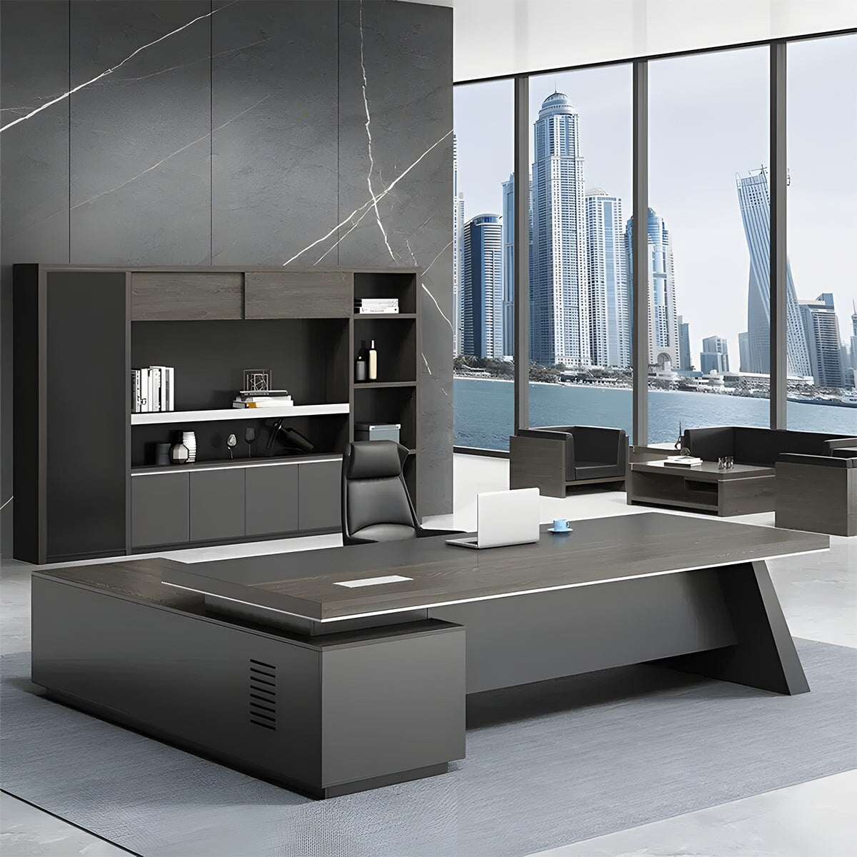 配線ボックス 通気口 分厚い天板 頑丈 耐久性 幕板 安定性 キャビネット 役員デスク エグゼクティブ 執務室 落ち着き 高級感 カスタマイズ可能 LBZ-C060