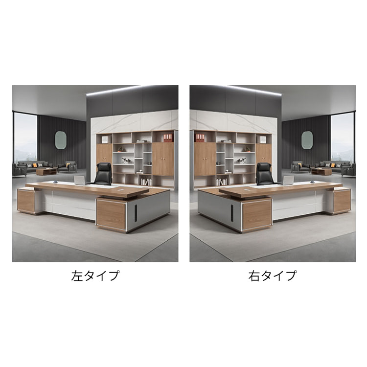 メラミン化粧板 頑丈 分厚い天板 配線孔 通気口 サイドキャビネット 大容量 デスク エグゼクティブ 役員デスク 洗練 機能的 カスタマイズ可能 LBZ-C157