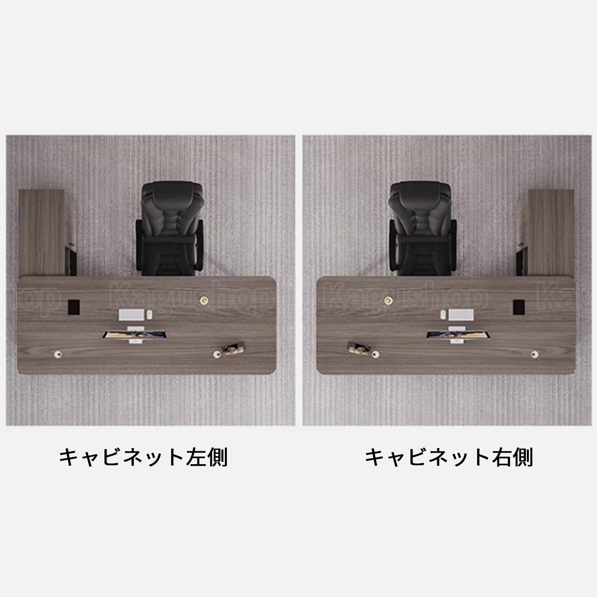 社長デスク エグゼクティブデスク オフィスデスク エコ素材 R加工 配線孔付き 幕板付き 通気孔付き サイドキャビネット オープン収納 LBZ-S012