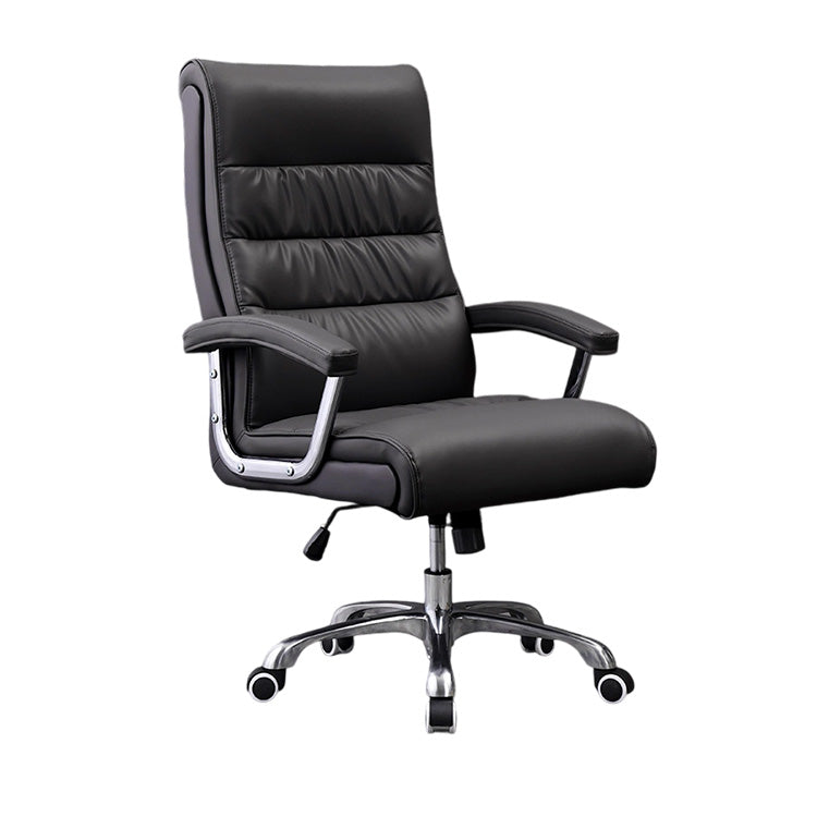 オフィスチェア 背もたれ 本革 肘掛け 高密度ウレタンフォーム チェアベース キャスター付き 回転可能 昇降機能 BGY-C058