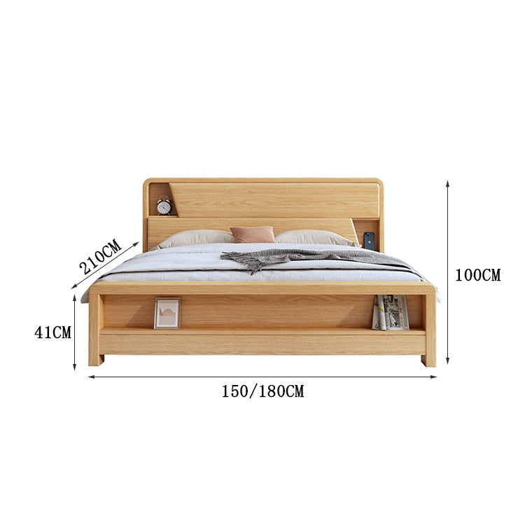 ベッド 二人用 キング サイズ 宮付き 天然木 すのこ 快適 ヘッドボード ナチュラル シンプル BED-C040 chickagu