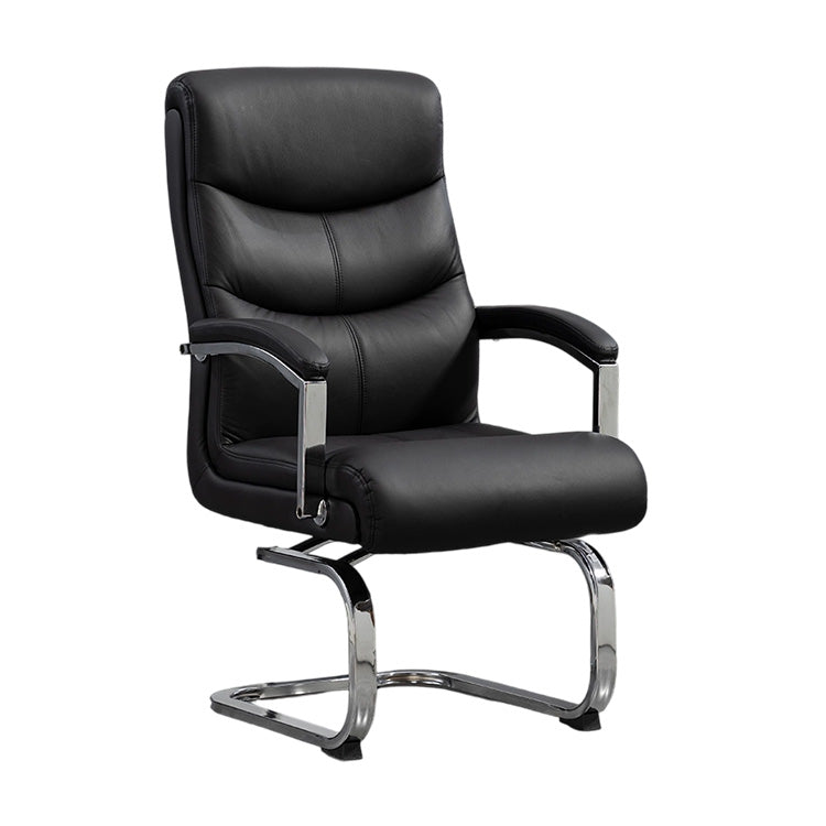 チェア 会議用 研修用 背もたれ 人間工学 本革 肘掛け 高密度ウレタンフォームループ脚 スチールフレーム 耐荷重 BGY-C057