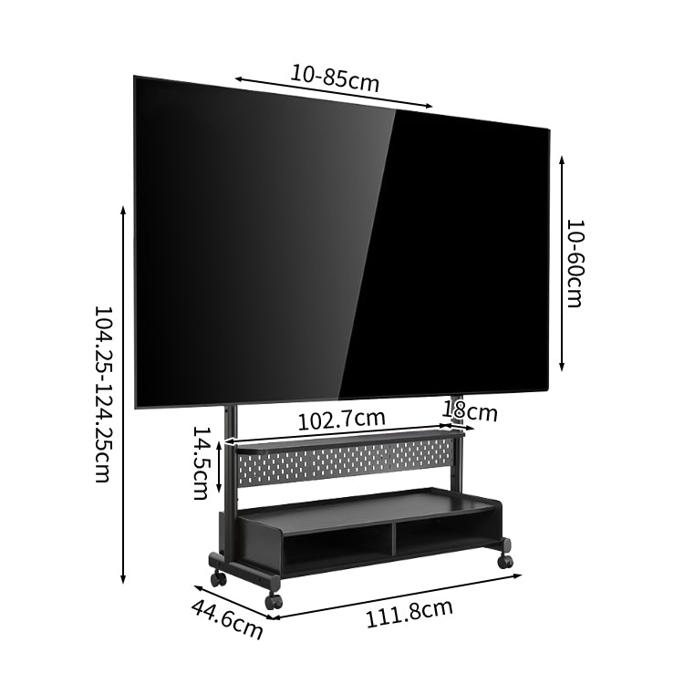スチール製 高耐荷重 ロック付き 収納ラック 有孔ボード キャスター 移動可能 テレビボード テレビスタンド 機能的 モダン DSG-C089