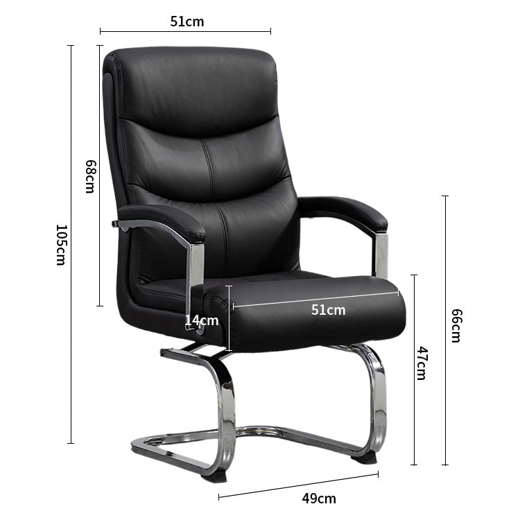 チェア 会議用 研修用 背もたれ 人間工学 本革 肘掛け 高密度ウレタンフォームループ脚 スチールフレーム 耐荷重 BGY-C057