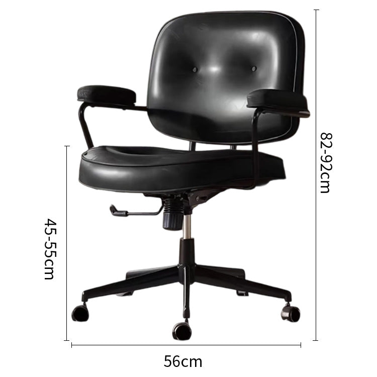チェア 背もたれ ブラウン ロッキング機能 回転機能 オイルレザー 肘掛け ウレタンフォーム チェアベース キャスター付き BGY-C055