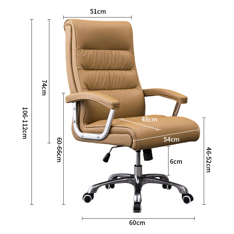 オフィスチェア 背もたれ 本革 肘掛け 高密度ウレタンフォーム チェアベース キャスター付き 回転可能 昇降機能 BGY-C058