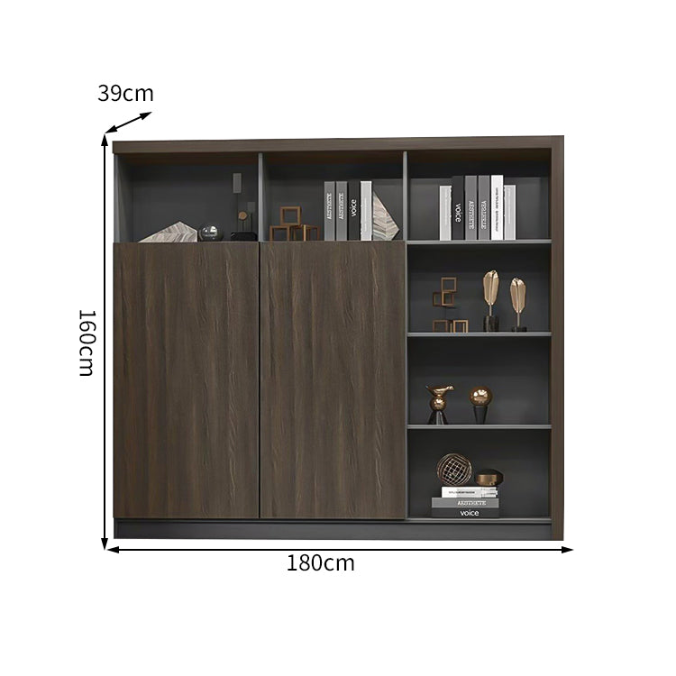 エコ板材 扉付き オープン収納 衣類収納 キャビネット 収納キャビネット 棚 大容量 木目調 落ち着き カスタマイズ可能 CWG-C076
