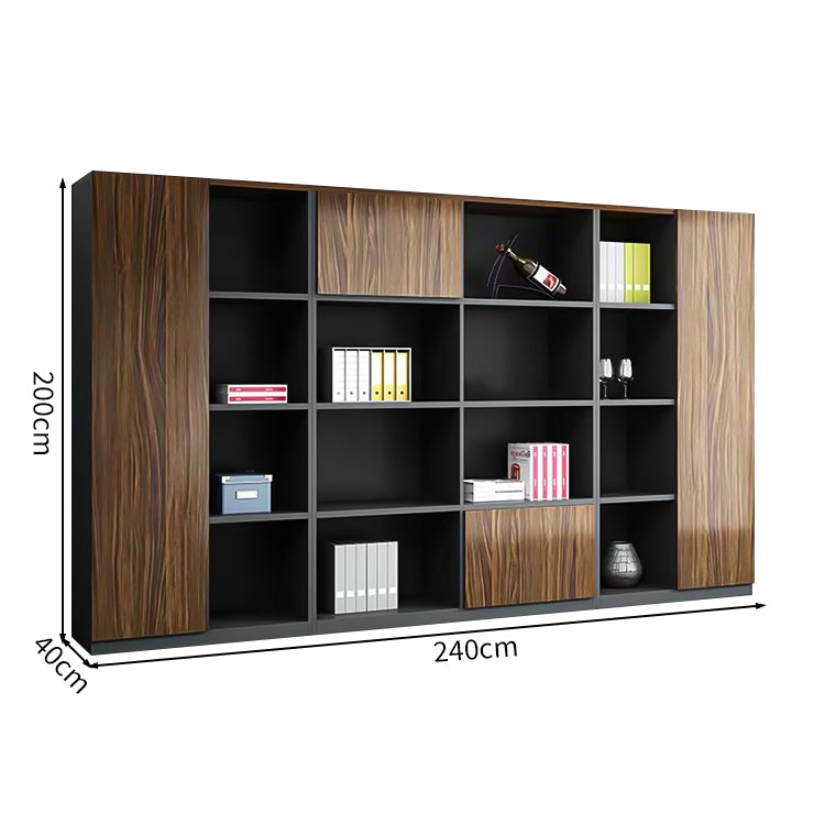 エコ板材 扉付き オープン収納 多段式 台輪 安定性 キャビネット 収納キャビネット 大容量 木目調 落ち着き カスタマイズ可能 CWG-C068