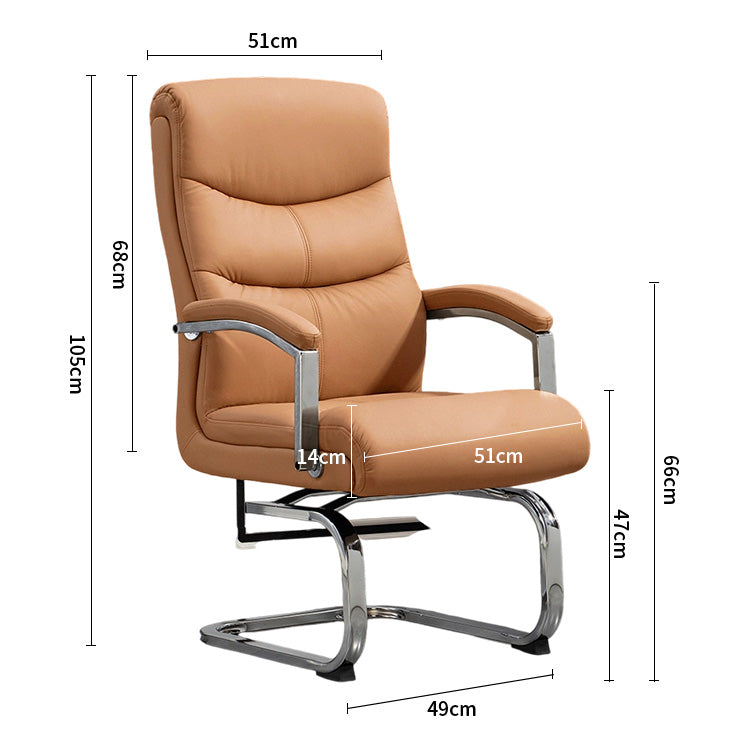 チェア 会議用 研修用 背もたれ 人間工学 本革 肘掛け 高密度ウレタンフォームループ脚 スチールフレーム 耐荷重 BGY-C057