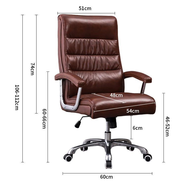 オフィスチェア 背もたれ 本革 肘掛け 高密度ウレタンフォーム チェアベース キャスター付き 回転可能 昇降機能 BGY-C058