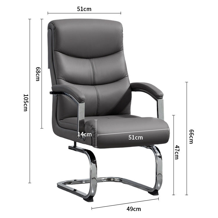 チェア 会議用 研修用 背もたれ 人間工学 本革 肘掛け 高密度ウレタンフォームループ脚 スチールフレーム 耐荷重 BGY-C057