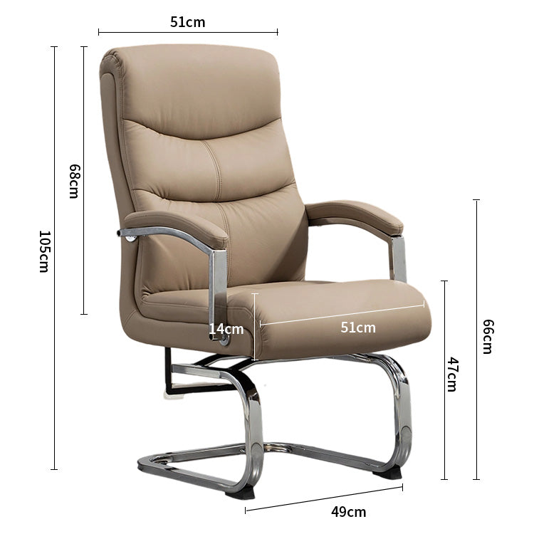 チェア 会議用 研修用 背もたれ 人間工学 本革 肘掛け 高密度ウレタンフォームループ脚 スチールフレーム 耐荷重 BGY-C057