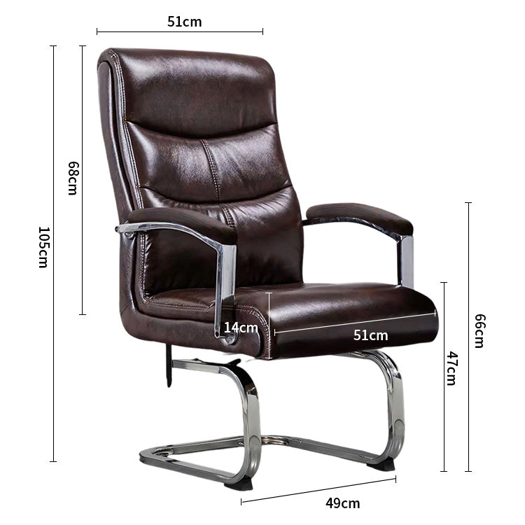 チェア 会議用 研修用 背もたれ 人間工学 本革 肘掛け 高密度ウレタンフォームループ脚 スチールフレーム 耐荷重 BGY-C057