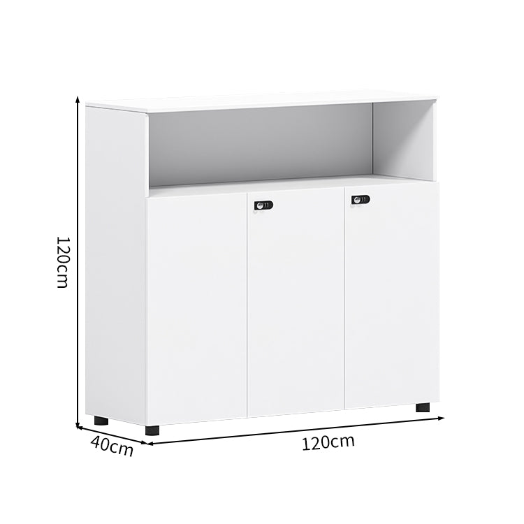 多段式 扉付き アジャスター ダイヤル錠 可動棚板 エコ板材 収納棚 キャビネット 収納キャビネット シンプル 洗練 ホワイト カスタマイズ可能 CWG-C074