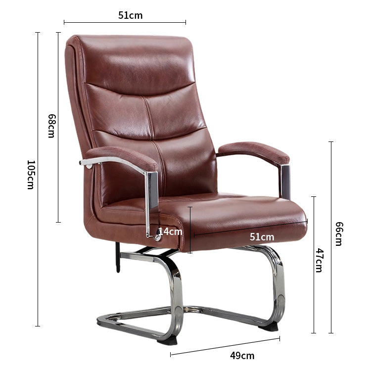 チェア 会議用 研修用 背もたれ 人間工学 本革 肘掛け 高密度ウレタンフォームループ脚 スチールフレーム 耐荷重 BGY-C057