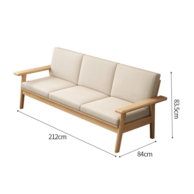 インテリアソファ リビングソファ 天然木 冬夏兼用 ウレタンフォーム 綿麻 R加工 シンプル 自然 ホワイト カスタマイズ可能 SNSF-C176