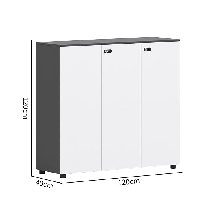 多段式 扉付き アジャスター ダイヤル錠 可動棚板 エコ板材 収納棚 キャビネット 収納キャビネット シンプル 洗練 ホワイト カスタマイズ可能 CWG-C074