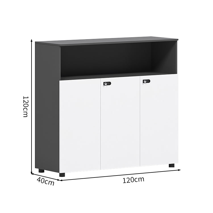 多段式 扉付き アジャスター ダイヤル錠 可動棚板 エコ板材 収納棚 キャビネット 収納キャビネット シンプル 洗練 ホワイト カスタマイズ可能 CWG-C074