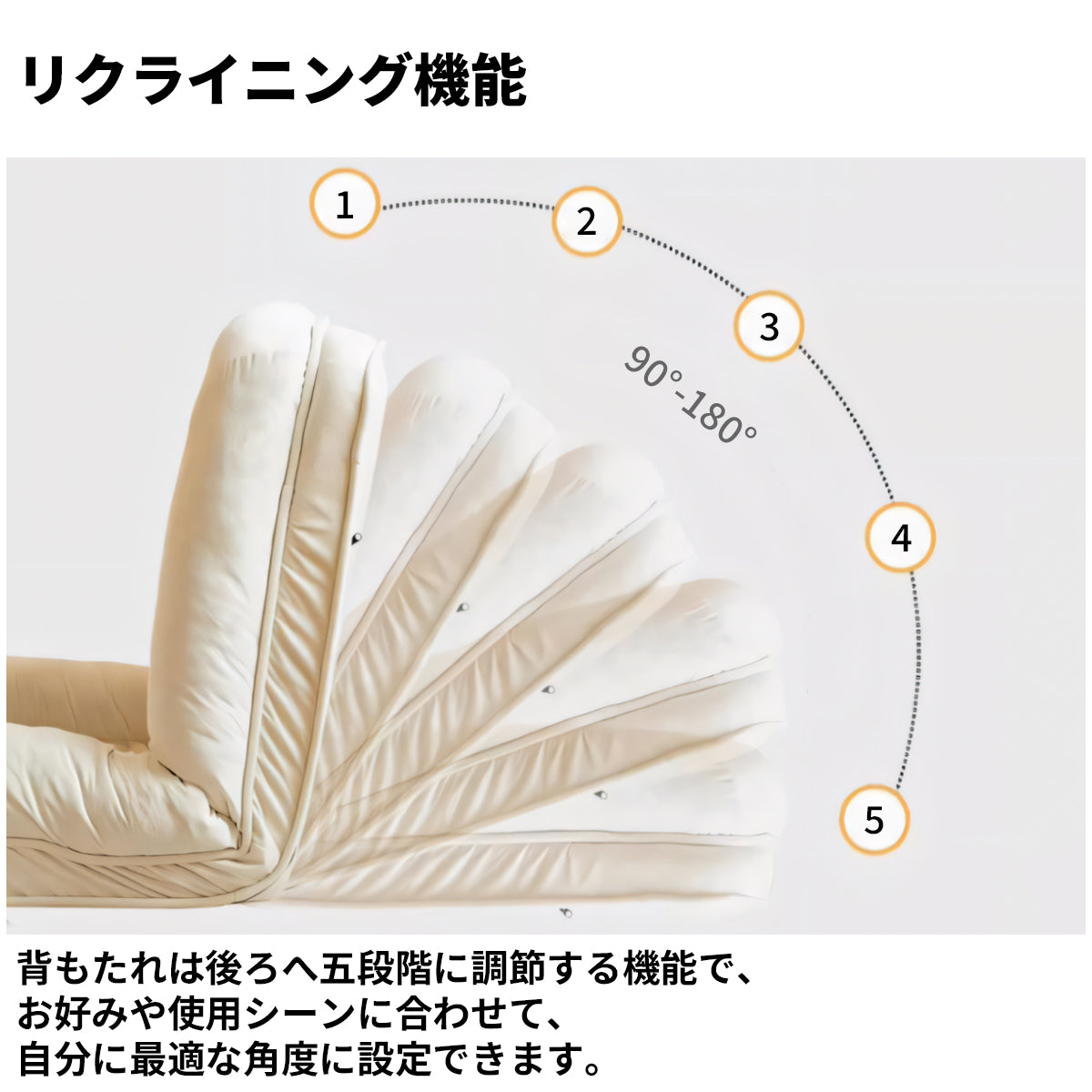 リクライニング 人間工学 フィット感 高反発ウレタン ポリエステル ソファ 座椅子 ビーズクッション ふっくら 快適 心地よい SNSF-C016
