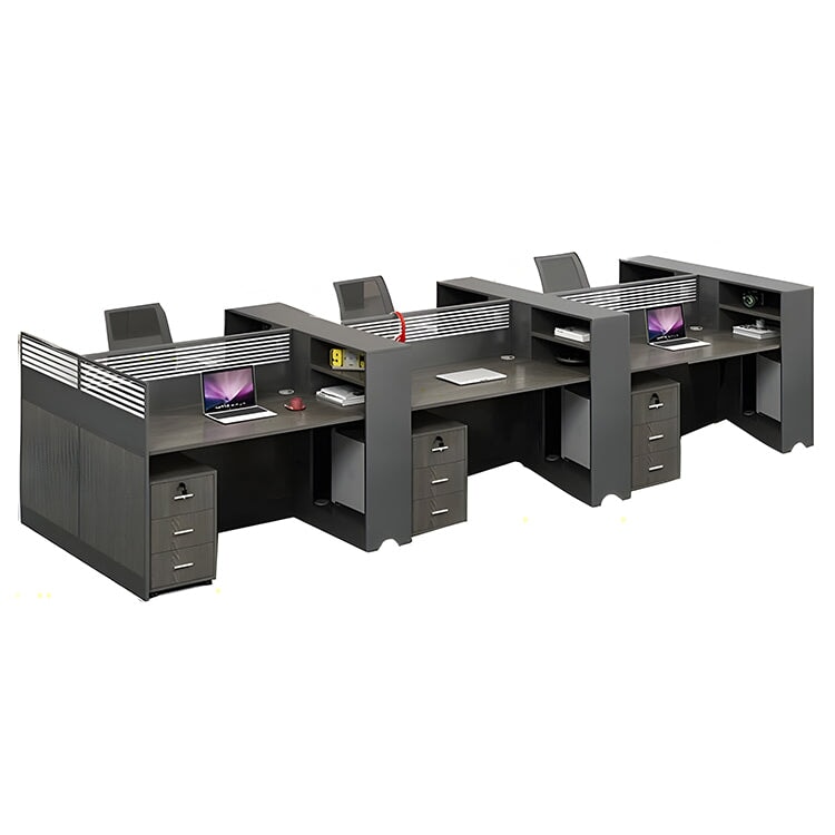 オフィスデスク ワークデスク ㍶デスク 事務机 デスク オープン収納 ㍶収納 デスクワゴン トップパネル付き ウォールナット カスタマイズ可能 BGZ-C005 chickagu