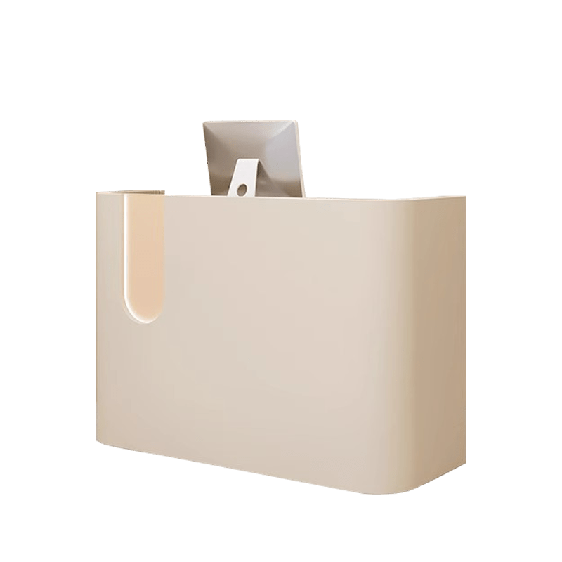 木製受付カウンター レセプションデスク レジカウンター 受付カウンター エントランス受付 業務用 会社用 収納機能 ロゴ入れ可能 シンプル ホワイト カスタマイズ CHICKAGU