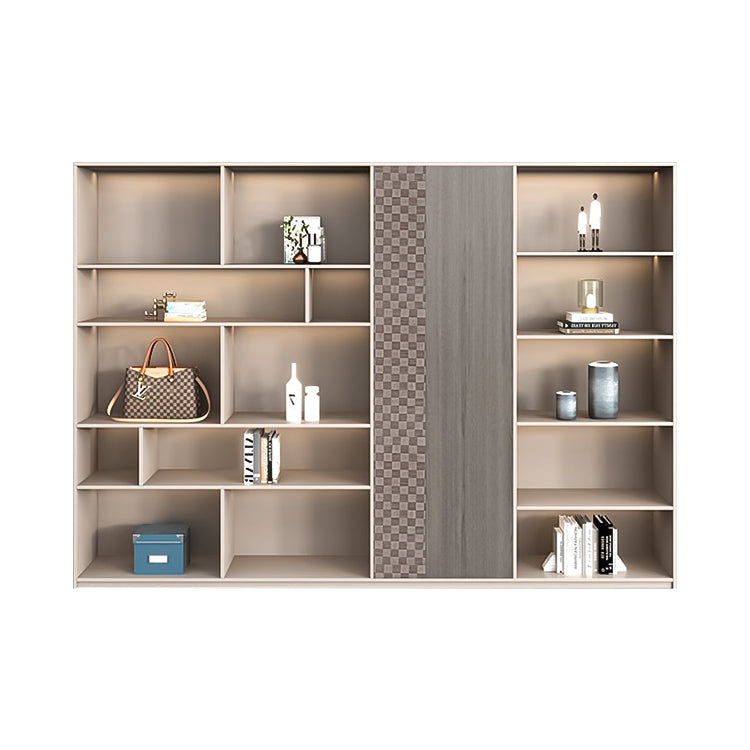 多段式 オープン収納 扉付き エコ板材 高密度 耐久性 収納キャビネット 棚 収納ラック 落ち着き エレガント 上品 カスタマイズ可能 CWG-C026
