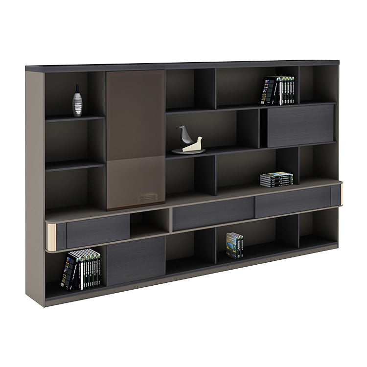 引き戸 省スペース オープン収納 扉付き収納 大容量 分類収納 収納キャビネット 収納棚 キャビネット 木目調 ダークトーン 落ち着き カスタマイズ可能 CWG-C009