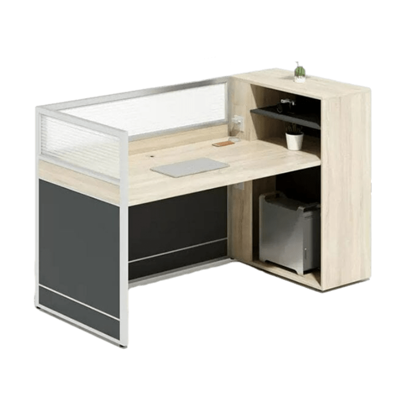 パソコンデスク オフィスデスク 事務机  ワークデスク オープン収納 ㍶収納 トップパネル付き 配線穴付き ナチュラル カスタマイズ可能 BGZ-C020 CHICKAGU