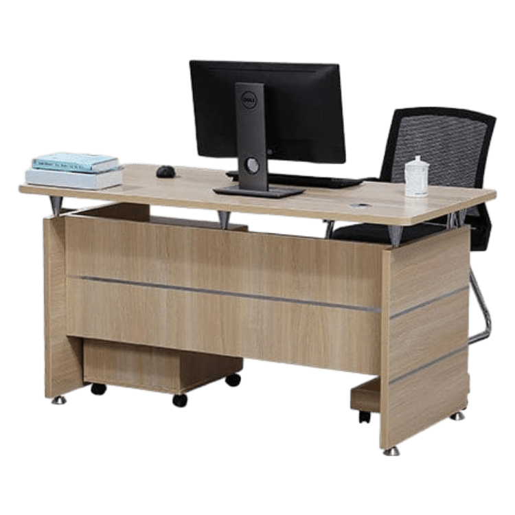オフィスデスク 事務用デスク 学習机 ワークデスク キーボードトレイ付き ファイルワゴン キャスター付き ㍶収納 引き出し付き 木目調 カスタマイズ可能 BGZ-C023 CHICKAGU