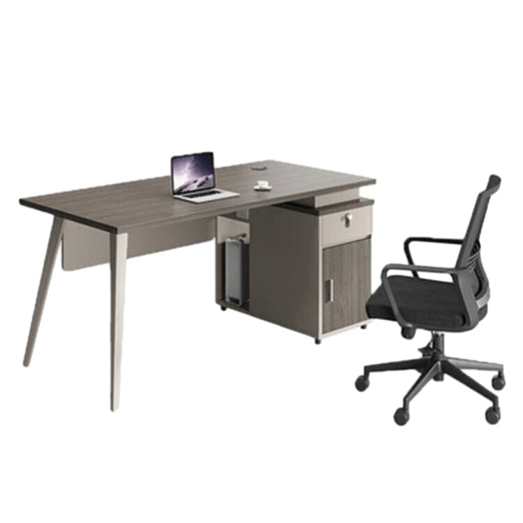 バイカラー 機能性 広い天板 キャビネット 三桁ダイヤル錠 PC収納 配線穴キャップ デスク オフィスデスク 事務所用 シンプル 洗練 ミニマル カスタマイズ可能 BGZ-C047 chickagu