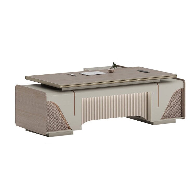 厚み 丸いエッジ ダイヤル錠 キャビネット 幕板 幅広 デスク エグゼクティブ 役員デスク LEDライト 穏やか 落ち着き 上質 カスタマイズ可能 LBZ-C096 chickagu