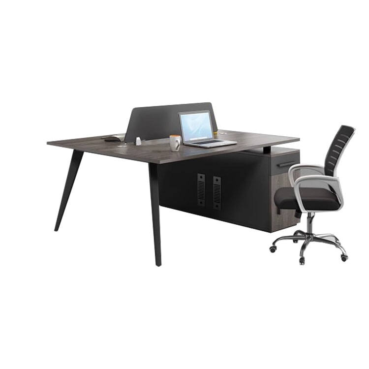 集中力向上 トップパネル キャビネット 引き出し 扉付き収納 スチール脚 デスク ワークデスク オフィス用 落ち着き シンプル ウォールナット カスタマイズ可能 BGZ-C052