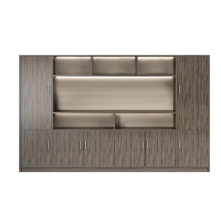 役員室用 書斎用 オープン収納 扉付き 高級感 オフィスキャビネット ディスプレイラック 本棚 キャビネット 収納ラック 収納棚 ウォールナット カスタマイズ可能 CWG-C031 chickagu