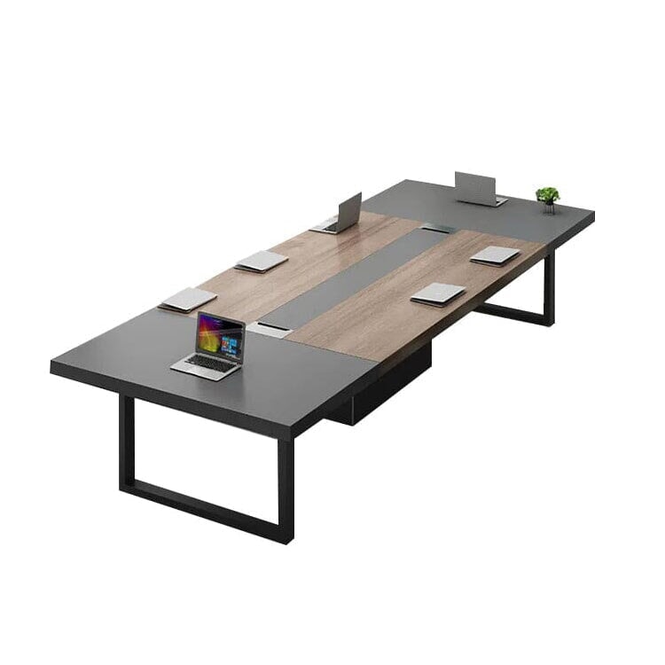 エコ板材 分厚い天板 配線ボックス スチールフレーム 安定性 テーブル 会議テーブル ミーティング 木目調 落ち着き 重厚感 カスタマイズ可能 HYZ-C068 chickagu