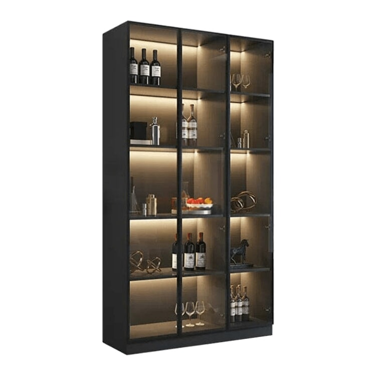 ワイン棚 ワイン収納  LEDライト キッチン収納 リビング収納 木製棚 収納棚 ワインラック オシャレ ブラック カスタマイズ可能 SNG-015 chickagu