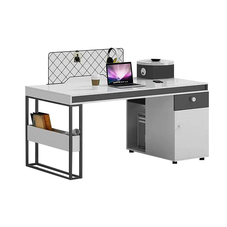 ㍶収納 トップパネル付き サイドキャビネット ダイヤル錠 スチール脚 オープン収納 オフィスデスク ワークデスク パソコンデスク 事務机 ホワイト カスタマイズ可能 BGZ-C065