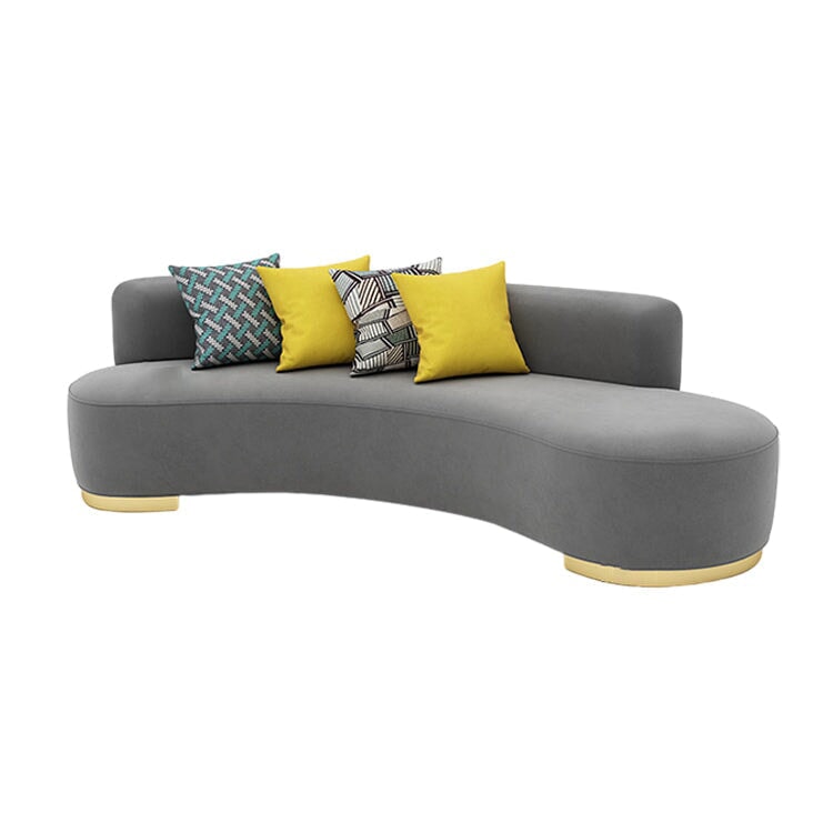 弧状 フランネル生地 なめらか 広い座面 センターテーブル ウレタン充填 ソファ 応接ソファ セット 柔らか 快適 心地よい 上質 グレー カスタマイズ可能 JDSF-C005 chickagu